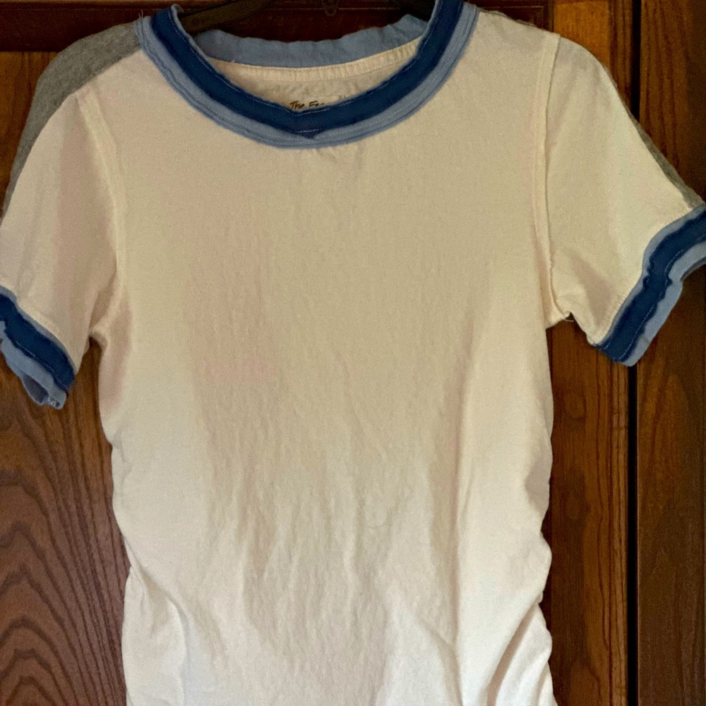 We The Free White Tee with Blue Accents